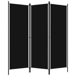 Berkfield Home 3-Panel Room Divider Black 150x180 cm - thumbnail 1