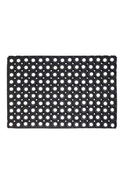 JVL Rondo Rubber Ring Scraper Doormat 40x60cm in Black - Size: 40 cm x 60 cm - image 1