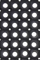 JVL Rondo Rubber Ring Scraper Doormat 40x60cm in Black - Size: 40 cm x 60 cm - thumbnail 3