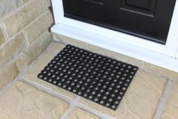 JVL Rondo Rubber Ring Scraper Doormat 40x60cm in Black - Size: 40 cm x 60 cm - thumbnail 2