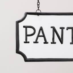Melody Maison Black & White Metal Wall Mounted Hanging Pantry Sign - thumbnail 6