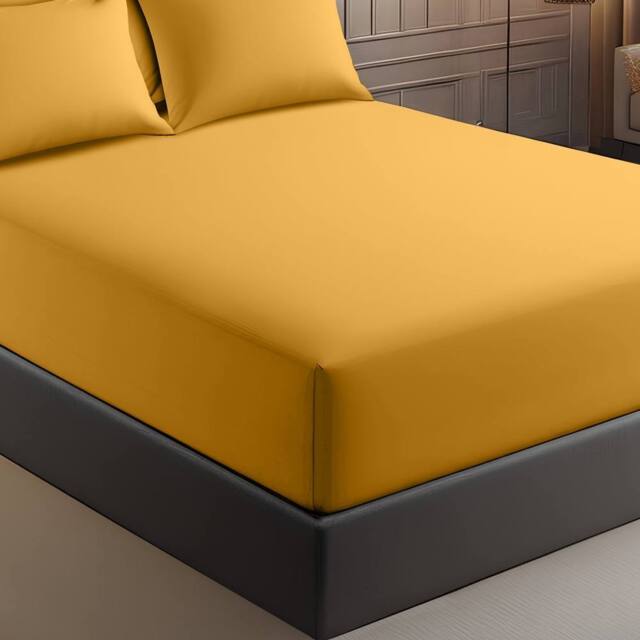 Grace Premium Microfiber 40cm Extra Deep Pocket Fitted Sheets in Gold - Size: Single Fitted - image 1