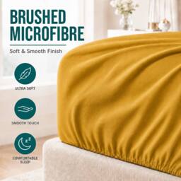 Grace Premium Microfiber 40cm Extra Deep Pocket Fitted Sheets in Gold - Size: Single Fitted - thumbnail 4