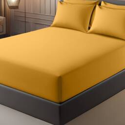 Grace Premium Microfiber 40cm Extra Deep Pocket Fitted Sheets in Gold - Size: Single Fitted - thumbnail 2