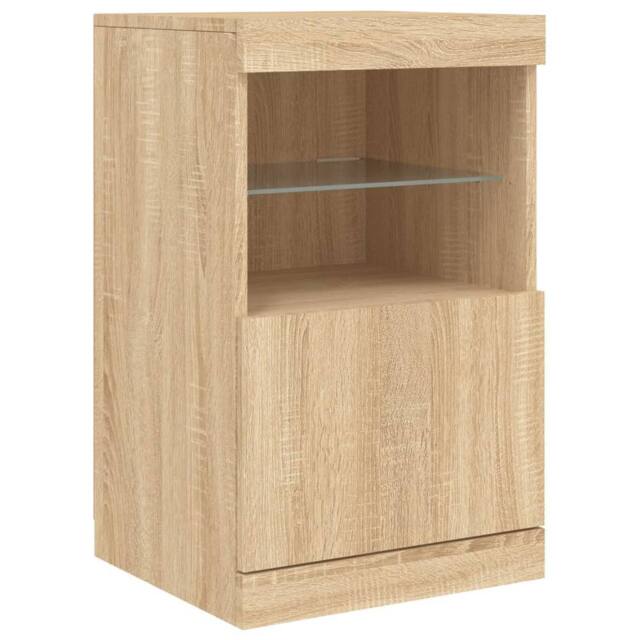 Berkfield Home Sideboard with LED Lights Sonoma Oak 41x37x67 cm in Brown - Size: 41 x 37 x 67 cm - image 1