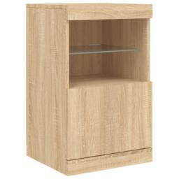 Berkfield Home Sideboard with LED Lights Sonoma Oak 41x37x67 cm in Brown - Size: 41 x 37 x 67 cm - thumbnail 1