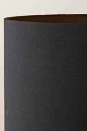 ValueLights Hiru Grey 3 Tier Wooden Shelf Floor Lamp with Large Drum Shade in Black - thumbnail 4