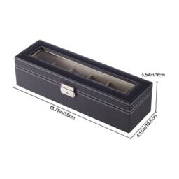 Kelvenix 6-Slot Lockable Watch Display Box in Black - thumbnail 2