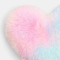 OHS Tie Dye Heart Shaped Fluffy Fleece Scatter Cushion Novelty Decorative Pillow - thumbnail 2