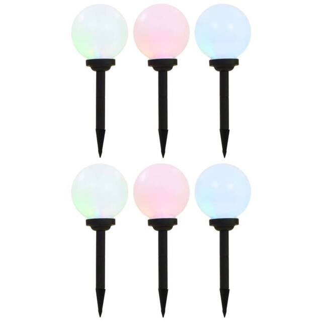 Berkfield Home Outdoor Solar Lamps 6 pcs LED Spherical 20 cm RGB in White - image 1