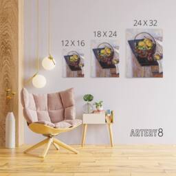 "Artery8 Still Life The Basket of Fruit Bonnard Canvas Wall Art Print - Size: W18"" x H24""" - thumbnail 4