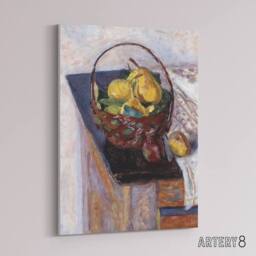 "Artery8 Still Life The Basket of Fruit Bonnard Canvas Wall Art Print - Size: W18"" x H24""" - thumbnail 2