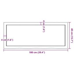 Berkfield Home Table Top 100x40x(2-4) cm Untreated Solid Wood Oak in Natural - thumbnail 9