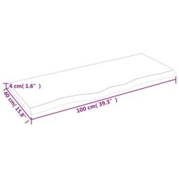 Berkfield Home Table Top 100x40x(2-4) cm Untreated Solid Wood Oak in Natural - thumbnail 8