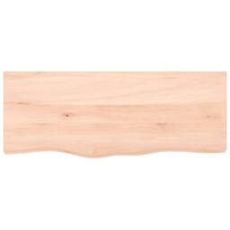 Berkfield Home Table Top 100x40x(2-4) cm Untreated Solid Wood Oak in Natural - thumbnail 1