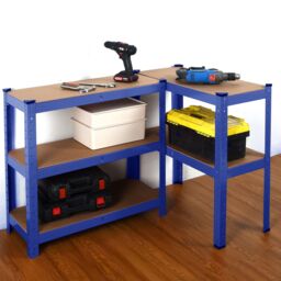House of Home Steel Racking Shelving 5 Tier Heavy Duty Garage Storage Racks Shelf Metal Unit in Blue - thumbnail 4