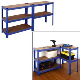 House of Home Steel Racking Shelving 5 Tier Heavy Duty Garage Storage Racks Shelf Metal Unit in Blue - thumbnail 5