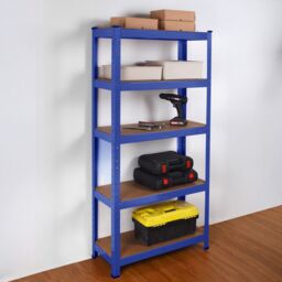 House of Home Steel Racking Shelving 5 Tier Heavy Duty Garage Storage Racks Shelf Metal Unit in Blue - thumbnail 2