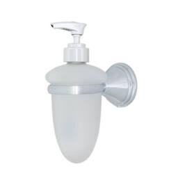 NESTLUNE Frosted Glass Soap Dispenser with Chrome Wall Mount in White