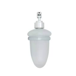 NESTLUNE Frosted Glass Soap Dispenser with Chrome Wall Mount in White - thumbnail 3