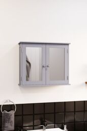Home Discount Bath Vida Priano 2 Door Mirrored Wall Mounted Cabinet With Shelves Bathroom Storage 470 x 570 x 180 mm in Dark Grey - thumbnail 1