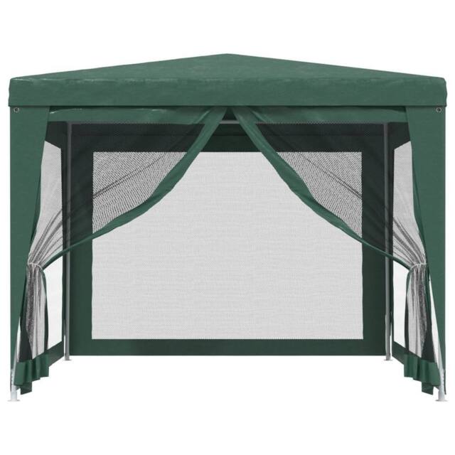 Berkfield Home Party Tent with 4 Mesh Sidewalls Green 3x3 m HDPE - image 1