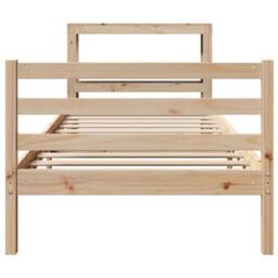 Berkfield Home Bed Frame without Mattress 75x190 cm Small Single Solid Wood Pine in Natural - thumbnail 4