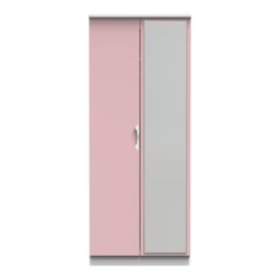 Ready Assembled 2 U Holborn 2 Door Mirrored Robe (Ready Assembled) in Dusty Pink - Size: Large - thumbnail 2