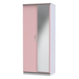 Ready Assembled 2 U Holborn 2 Door Mirrored Robe (Ready Assembled) in Dusty Pink - Size: Large - thumbnail 4