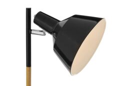 Orsina Wooden Floor Lamp With Pivoting Black Shade, Minimalist Floor Standing Light, Adjustable Slim Reading Lamp - thumbnail 3