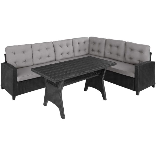 tectake Garden Furniture Set Catania in Black - Size: Large - image 1