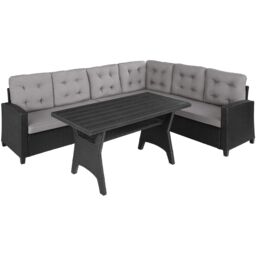 tectake Garden Furniture Set Catania in Black - Size: Large