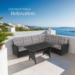 tectake Garden Furniture Set Catania in Black - Size: Large - thumbnail 8