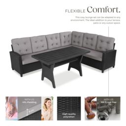 tectake Garden Furniture Set Catania in Black - Size: Large - thumbnail 3