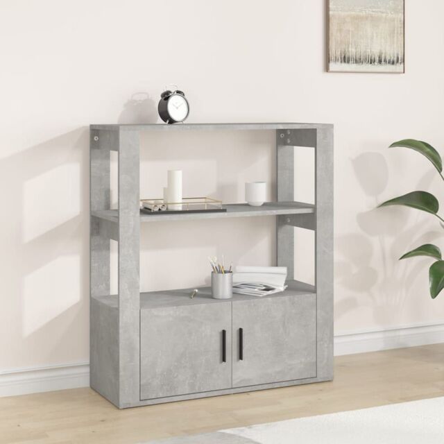 Berkfield Home Sideboard Concrete Grey 80x30x90 cm Engineered Wood - Size: 80 x 30 x 90 cm - image 1