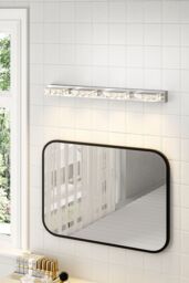 Living and Home Crystal 4-Head LED Wall Light Bathroom Vanity Light in Metallics - thumbnail 3