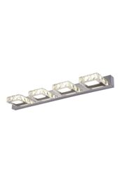 Living and Home Crystal 4-Head LED Wall Light Bathroom Vanity Light in Metallics - thumbnail 2