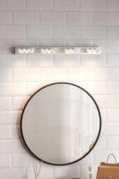 Living and Home Crystal 4-Head LED Wall Light Bathroom Vanity Light in Metallics - thumbnail 5