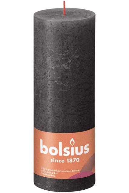 KDMD Stormy Grey Bolsius Rustic Shine Pillar Candle 190 x 68mm - image 1