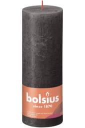 KDMD Stormy Grey Bolsius Rustic Shine Pillar Candle 190 x 68mm - thumbnail 1