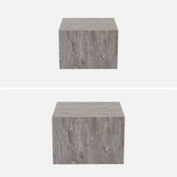 sweeek Pair of square coffee tables with marble effect in Grey - thumbnail 2