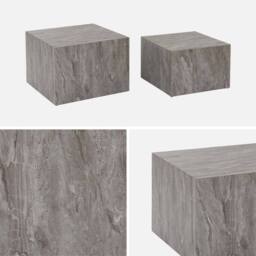 sweeek Pair of square coffee tables with marble effect in Grey - thumbnail 7