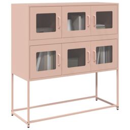 Berkfield Home Sideboard Pink 100.5x39x107 cm Cold-rolled Steel - thumbnail 1