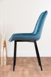 FurnitureboxUK Imperia 6 Grey Dining Table & 6 Pesaro Black Leg Chairs in Blue - thumbnail 5