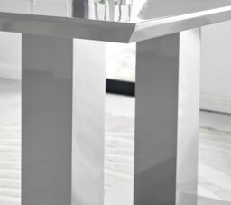 FurnitureboxUK Imperia 6 Grey Dining Table & 6 Pesaro Black Leg Chairs in Blue - thumbnail 3