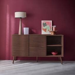 sweeek 140cm scandi-style sideboard with wooden effect in Dark Brown - thumbnail 6