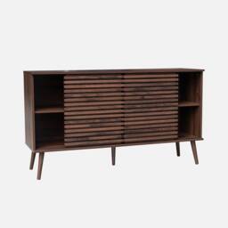 sweeek 140cm scandi-style sideboard with wooden effect in Dark Brown - thumbnail 3