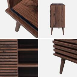 sweeek 140cm scandi-style sideboard with wooden effect in Dark Brown - thumbnail 4