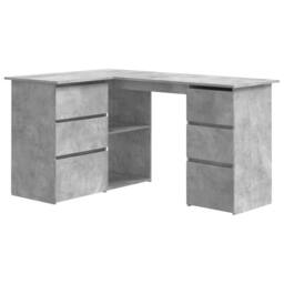Berkfield Home Durable Corner Desk Concrete Grey 145x100x76 cm Engineered Wood - Size: 145 x 100 x 76 cm - thumbnail 3