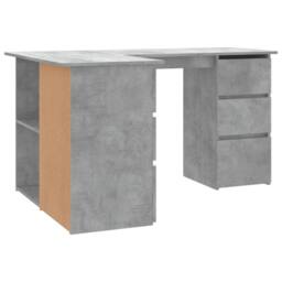 Berkfield Home Durable Corner Desk Concrete Grey 145x100x76 cm Engineered Wood - Size: 145 x 100 x 76 cm - thumbnail 6